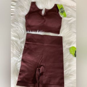 2 pc ribbed workout set